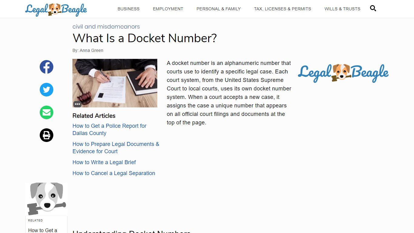 What Is a Docket Number? | Legal Beagle