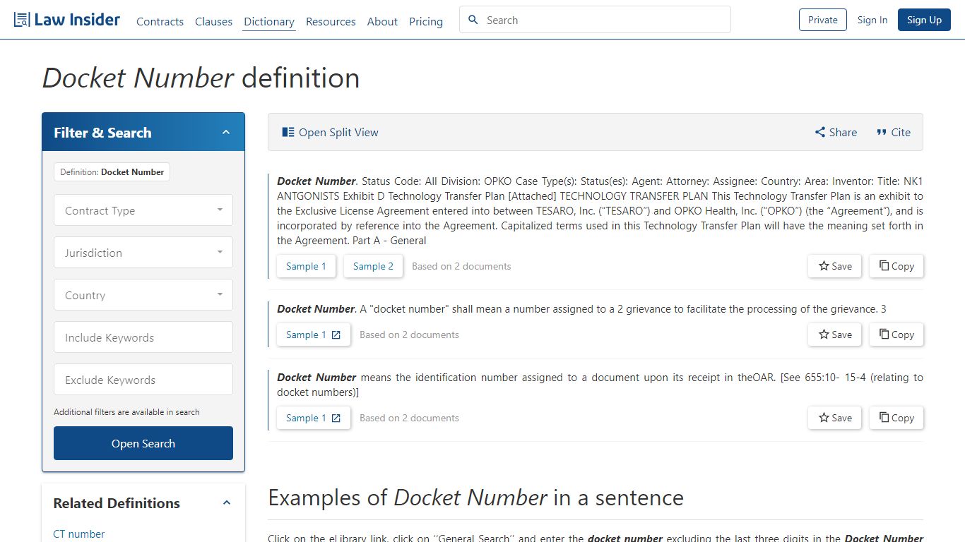 Docket Number Definition | Law Insider